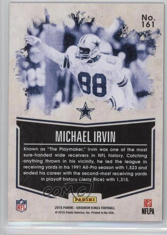 2015 Panini Gridiron Kings Limited Lithos Michael Irvin #161 HOF - Image 2 of 2