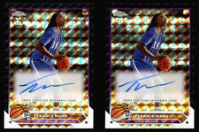 👀🔥 TERANCE MANN # 1/2 # 2/2 AUTO LOT BLACK GEOMETRIC 2023-24 TOPPS CHROME NETS