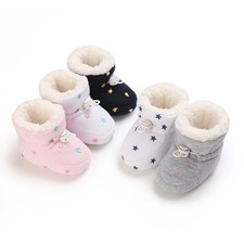 Infant Baby Boys Girls Cotton Booties Winter Fleece Warm Cozy Socks Soft Bottom
