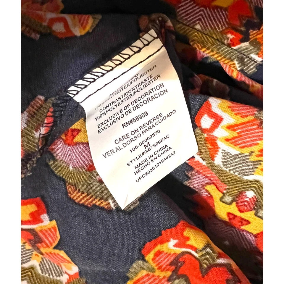 Mini Vestido Gianni Bini GB Manga Campana Cambio Mediano Boho Retro Estampado Espalda Abierta  Foto 4 de 4