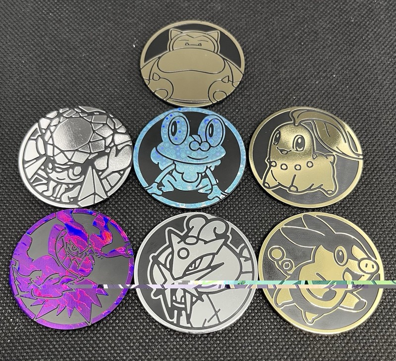 Pokémon 7 Coin Lot. Darkrai, Raikou, Snorlax, Tepig, Chikorita, Froakie, Diancie