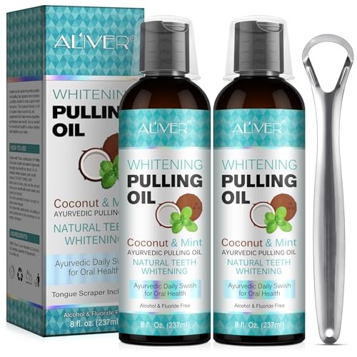 Mint oil pulling bain de bouche pour la routine bien-être du matin avec gratte-langue