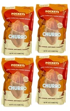 4-PACK Pocket Chocolate Churro Coated Crunchy Roasted Almonds 16 Oz. each bag