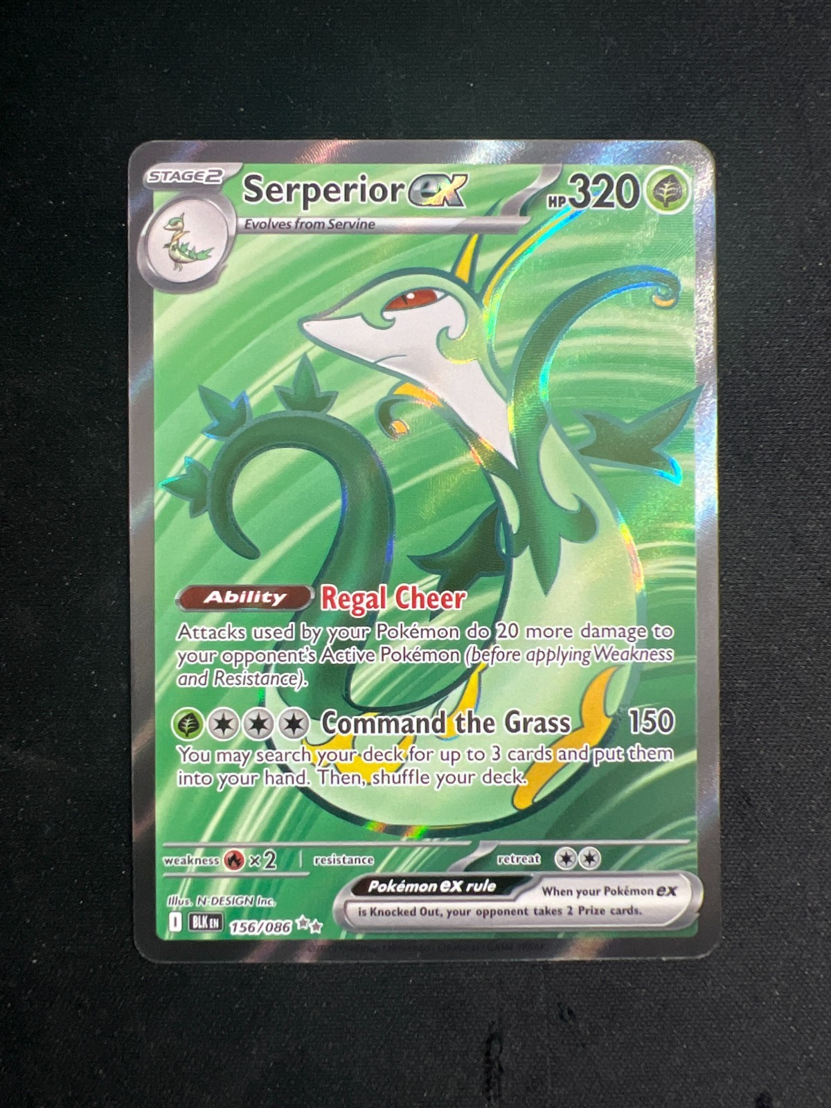 Serperior ex 156/086 Sv: Black Bolt Holo
