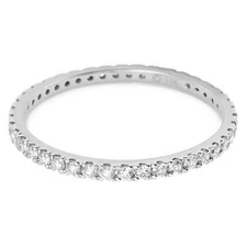 Natural Zircon Eternity Band Ring 925 Sterling Silver Stackable Band Ring Women