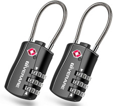 2 Pack TSA Approved Luggage Locks, Combination Travel Cable Padlocks, Re-Settabl