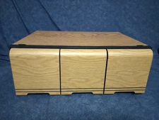 VTG 3 Drawer 60 CD Jewel Box Size Faux Wood Grain Holder Storage Case Stackable