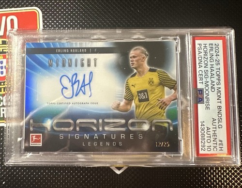 2024-25 Topps Midnight Bundesliga Horizon Signatures Erling Haaland/25 PSA 10 AU
