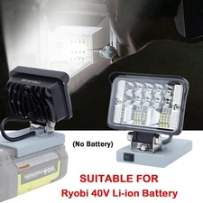 NEW Cordless LED Work Light for Ryobi 40V Li-ion Battery Portable Flood Lights