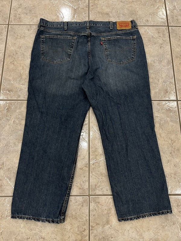 Men's 44X29 LEVI'S 559 Denim Relaxed Straight Jeans Pants 100% Cotton Distressed