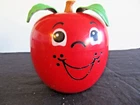 Vintage Fisher Price vintage 1972 Happy Apple Toy- Made in USA Chime Works