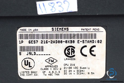 SIEMENS 6ES7 216-2AD00-0XB0 CPU UNIT_6ES72162AD000XB0_CPU 216 Compact Unit - Picture 3 of 3