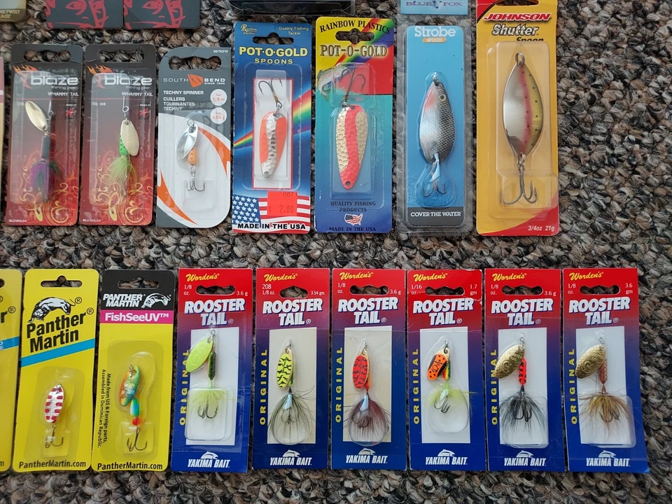 (50) Lote de señuelos de pesca Blue Fox Dardevle Lunkerhunt Macks Gallo Pantera Martin Foto 4 de 4