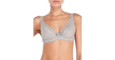 New Claudette Bardot Unlined Plunge Bra Color Concrete Gray Women's Intimate Bra
