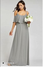 Show Me Your Mumu Caitlin Ruffle Maxi Dress charcoal Size XS EUC Prom Wedding