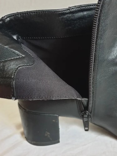 M&S Botines de Cuero Negro Cremallera Tacones Bloque Reino Unido Talla 5 Marks And Spencer - Imagen 15 de 16