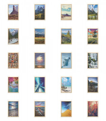 Ambesonne Landscape Nature Wall Art with Frame for Bathrooms Living Room Dorms