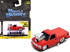 1993 Chevrolet 454 SS Pickup Truck Red 1/64 Diecast Model Car by Muscle Machines