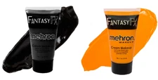 Mehron Makeup Fantasy F/X Water Based Face/Body Paint Black/Orange-FFX Tubes Set