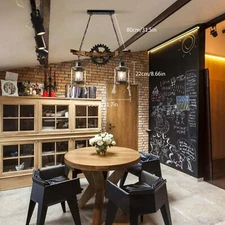 Industrial Rustic Wood Chandelier Retro Pendant Light Bar Ceiling Lights Lamp