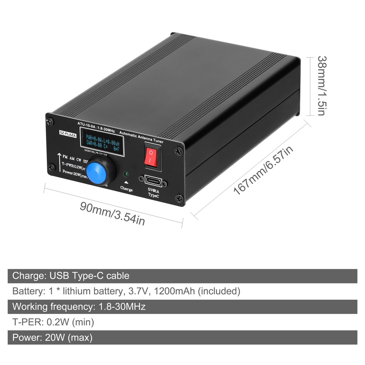 アクセサリー ATU-100 HF Auto Tuner 1.8MHz-30MHz ATU-10-0A/ATU-100-0A Shortwave Automatic Antenna Tuner 1.8