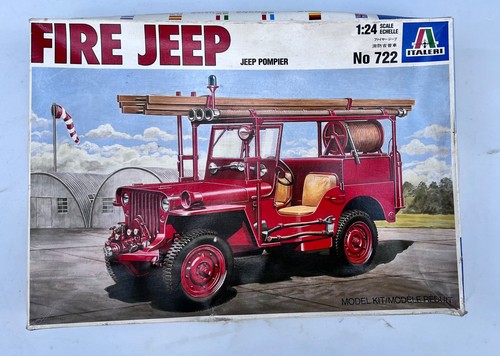 1:24 Fire Jeep Pompier Feuerwehr Italeri Model Kit 722 OVP