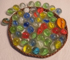 Vintage Cats Eye Swirl Multi Color Marble Marbles Collection w/ Shooter Used Lot