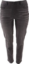 DG2 Diane Gilman Virtual Stretch Crosshatch Skinny Jean GRAY PM NWOT 456 