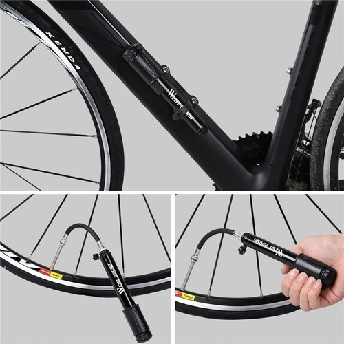 WEST BIKING Portable Mini Hand Bike Pump Cycling Bicycle Air Inflator Ball Pump - Picture 5 of 7