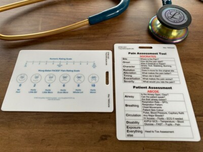 Pain Control Card Patient and Pain Assessment Healthcare, Nursing, Medical Pocket Card ...