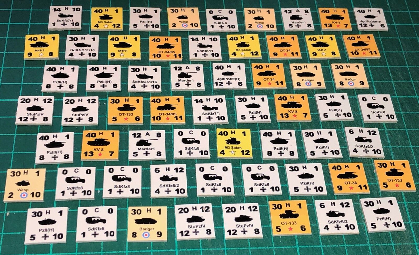 Panzerblitz Panzer leader Flame tanks + others, 60 counters, 4 scenario ...