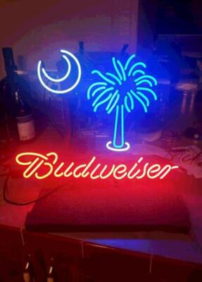South Carolina Palmetto Tree Moon Beer 20''x16'' Neon Lamp Light Sign Display Club
