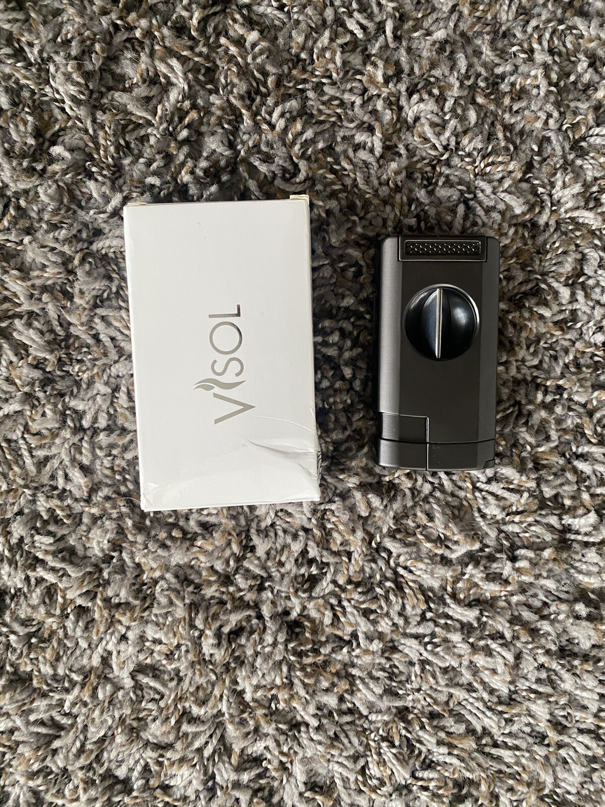 Visol Kamet V Cutter Black Triple Torch Cigar Lighter, Blue