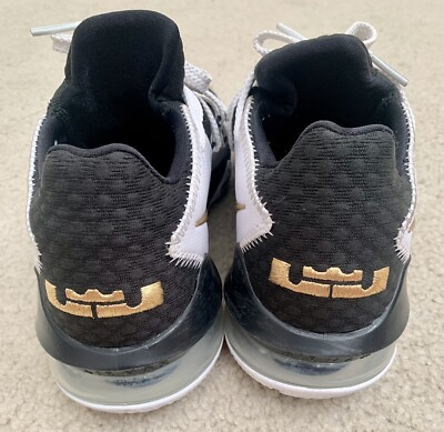 Nike LeBron 17 XVII Low EP White Black Metallic Gold CD5007-101