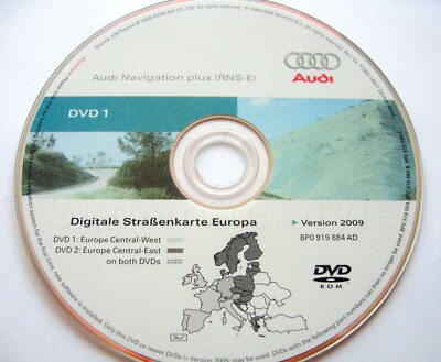 Audi A3 A4 A6 TT R8 RNS-E Navigation DVD 2009 UK Deutschland Frankreich Benel...