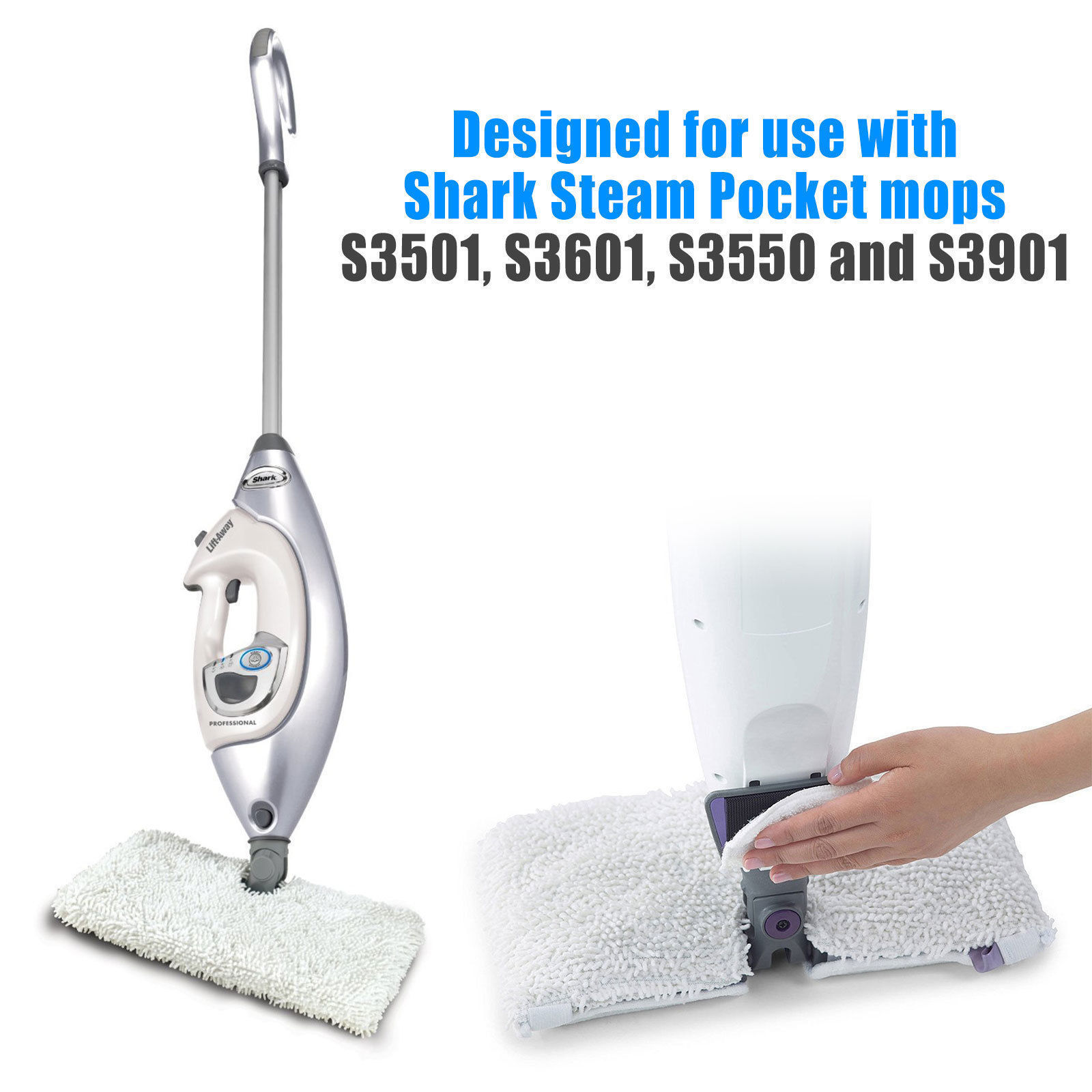 4Pack Replacement Cleaning Pads For Shark Pocket Steam Mop S3501 S3601