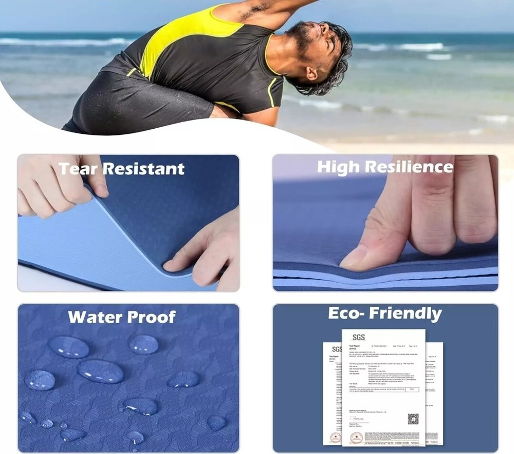 Eco-Friendly Non-Slip Yoga Mat – 1/4" Thick, Anti-Tear Design for Pilates, Fitness, and Yoga Practice Eco-Friendly Non-Slip Yoga Mat – 1/4" Thick, Anti-Tear Design for Pilates, Fitness, and Yoga Practice