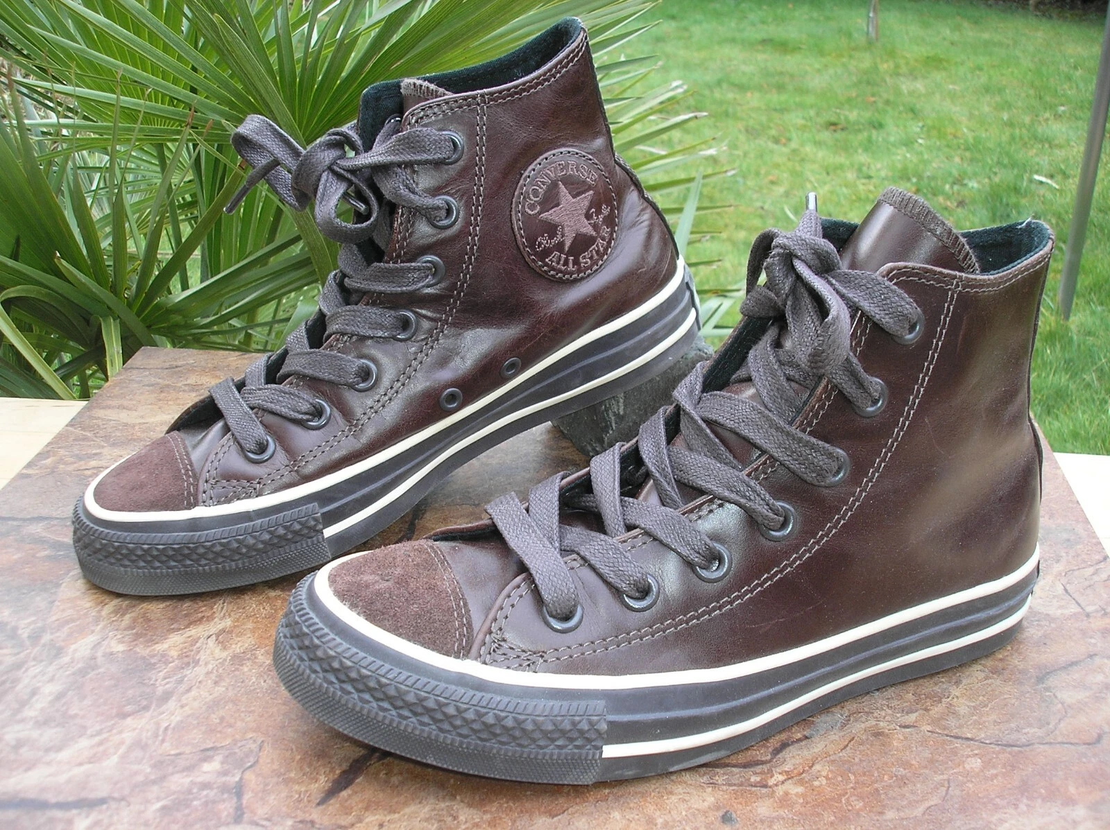 Sneakers originali Converse Chucks HI numero 37 pelle marrone perfette!!!
