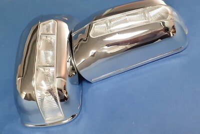 TWO CHROME DOOR MIRROR COVERS + LED TURN SIGNALS 1995-1998 MERCEDES W140 S-CLASS