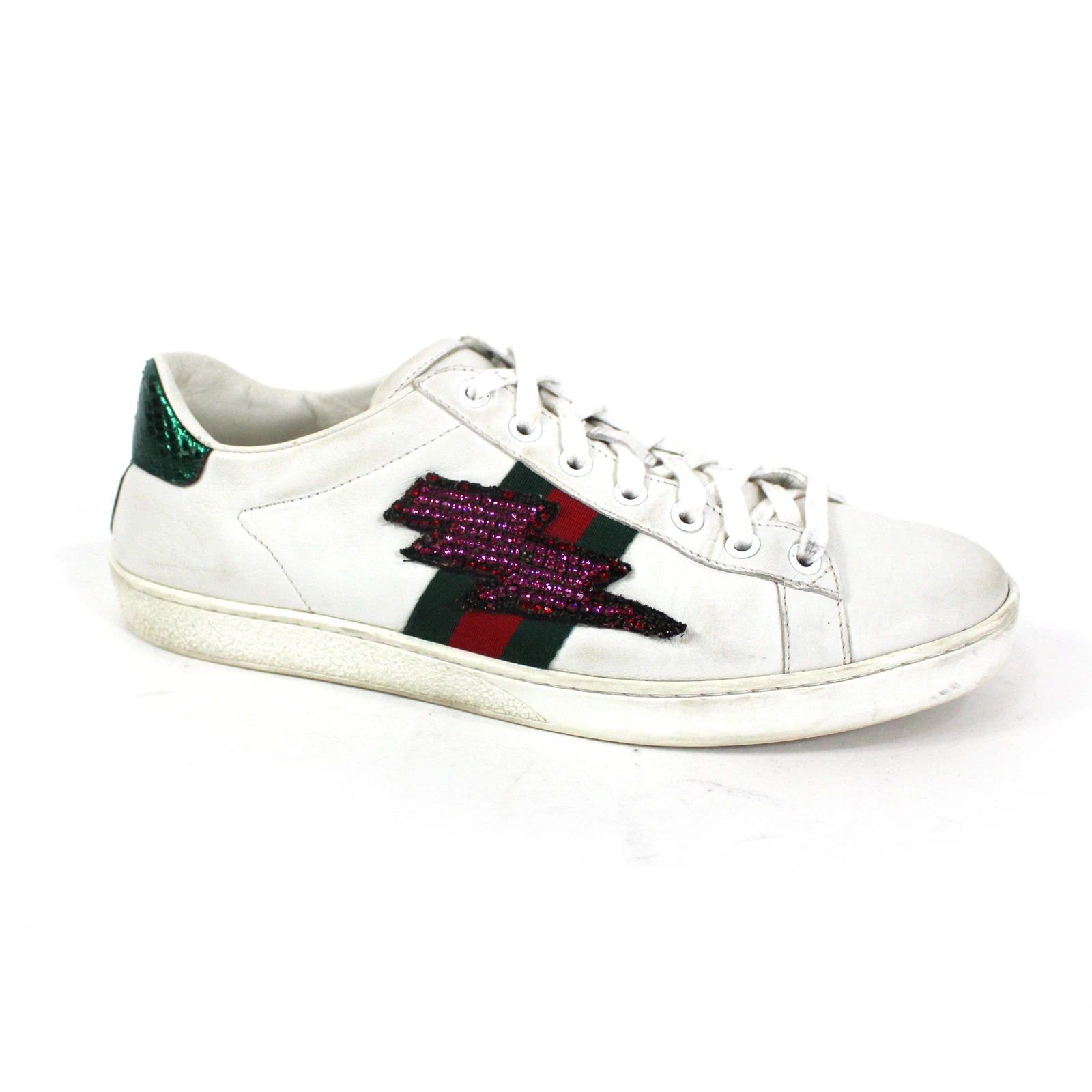 Baskets Gucci Ace brodées éclair étoiles toile embellie baskets 39