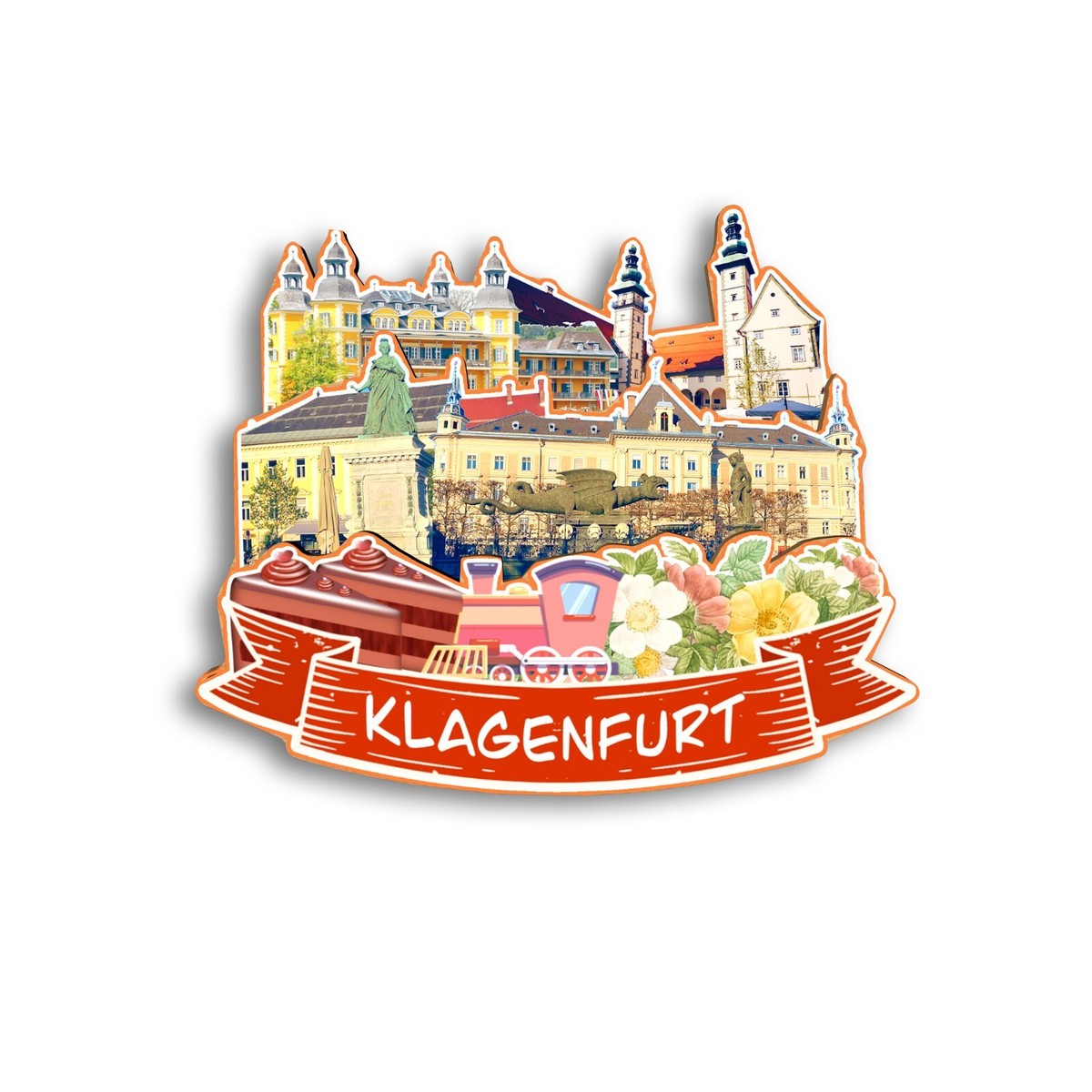 Klagenfurt AUSTRIA Refrigerator magnet 3D travel souvenirs wood