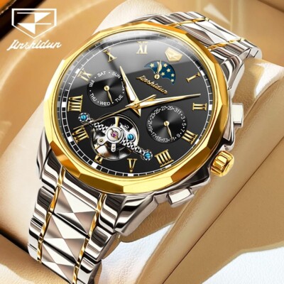 Automatic Mechanical Watch Waterproof Men's Moon Phase Luxury Men Strap