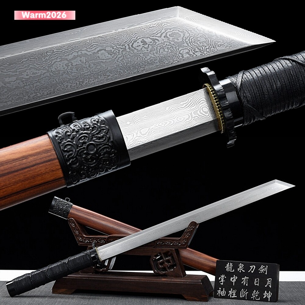 Handmade Folded Steel Broadsword Sharp Chinese Tang Dao唐刀