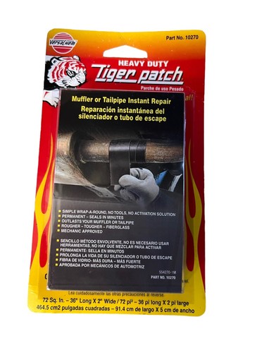 VersaChem 10270 Tiger Patch Muffler & Tailpipe Wrap, Black, 2" x 36"