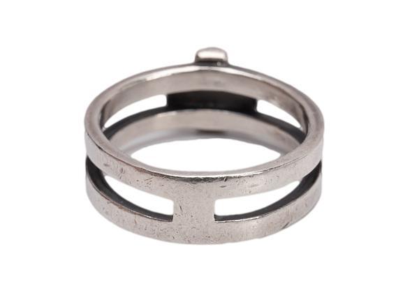 Jean Paul GAULTIER Silver 925 Center Stone Cross Ring Size