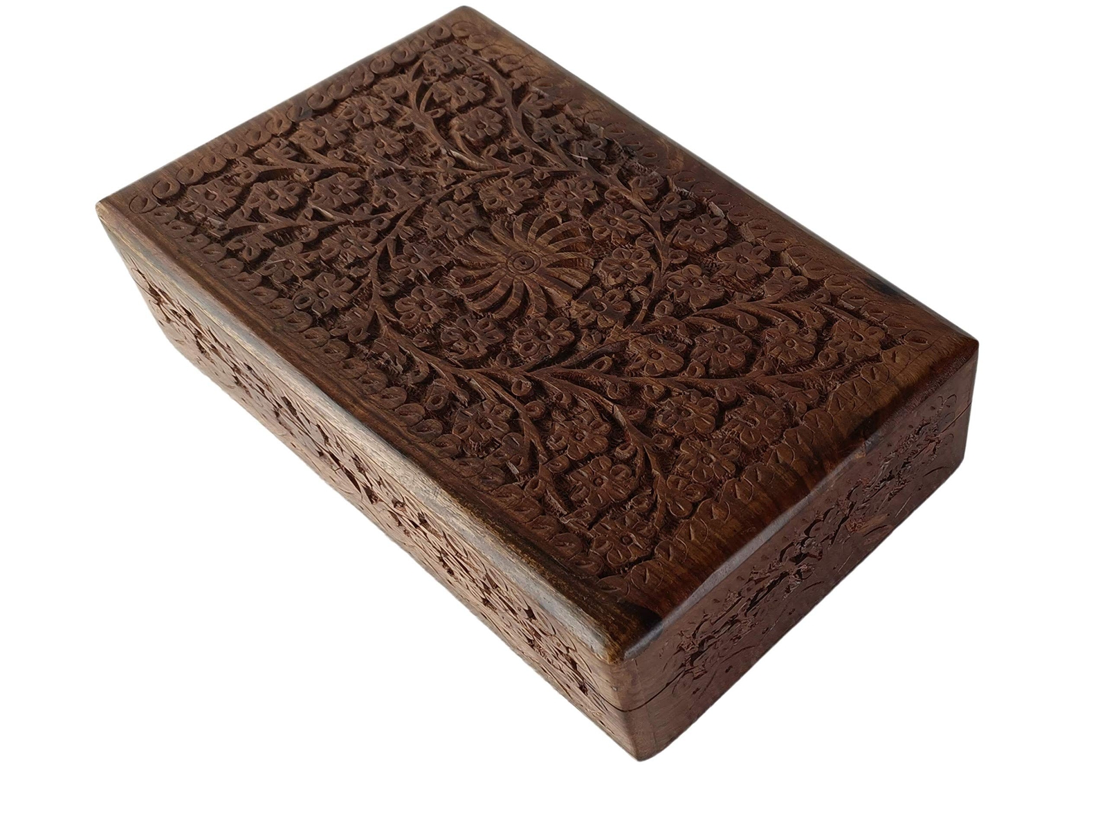 Elegant Wood Jewelry Box Organizer - 10 x 6 Inch Multipurpose Keepsake Storage Case  