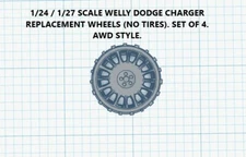 1/24 1/27 WELLY DODGE CHARGER AWD POLICE WHEEL LIGHTS CUSTOM DIORAMA 