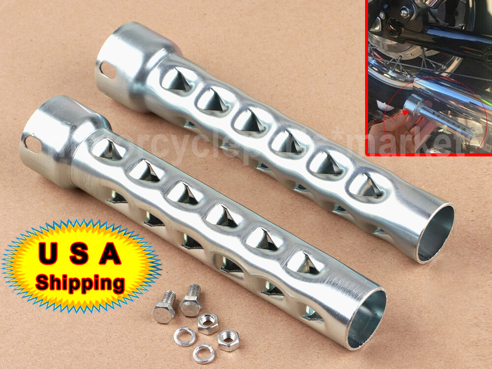 Straight Exhaust Baffles Muffler for 1.75" Pipe Long Louvered Baffles