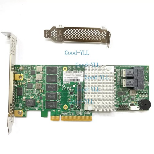 AOC-S3108L-H8IR-16DD SUPERMICRO 3108 8-PORT PCI-E SAS-3 12Gb/s 16 HDD RAID 2GB - Picture 2 of 2