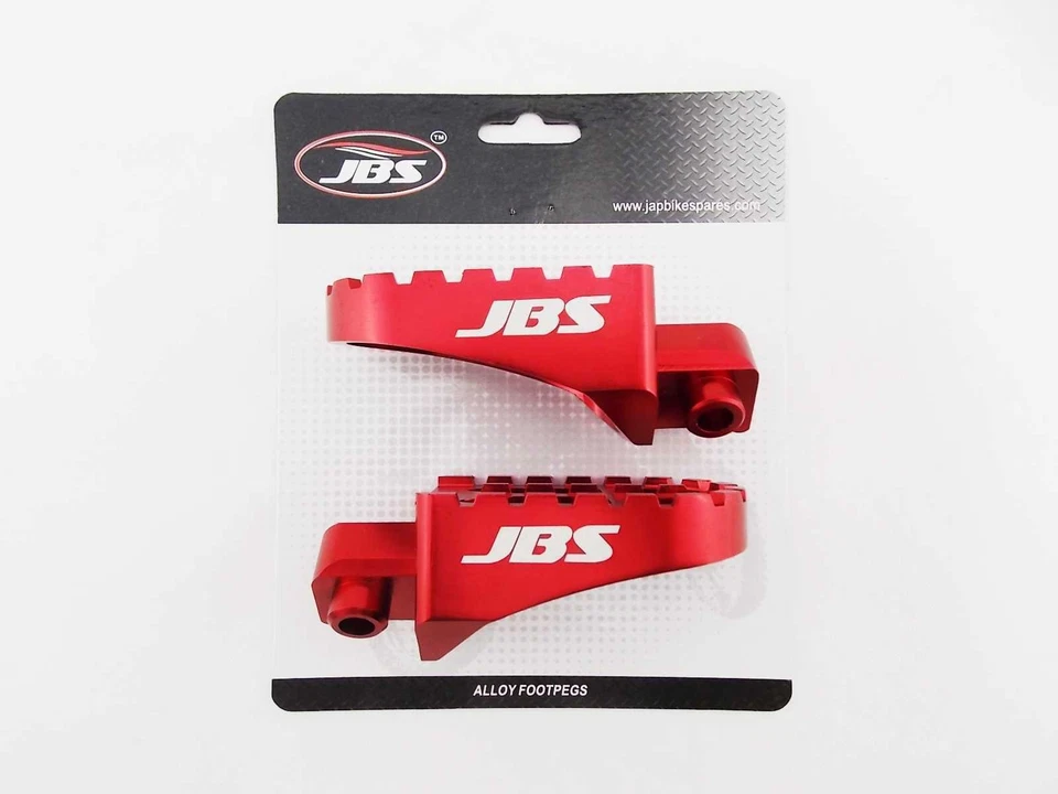 YAMAHA MX175 79-81 JBS RED CNC BILLET ALLOY FOOT PEG SET PAIR FOOTPEGS REST - Image 2 of 4